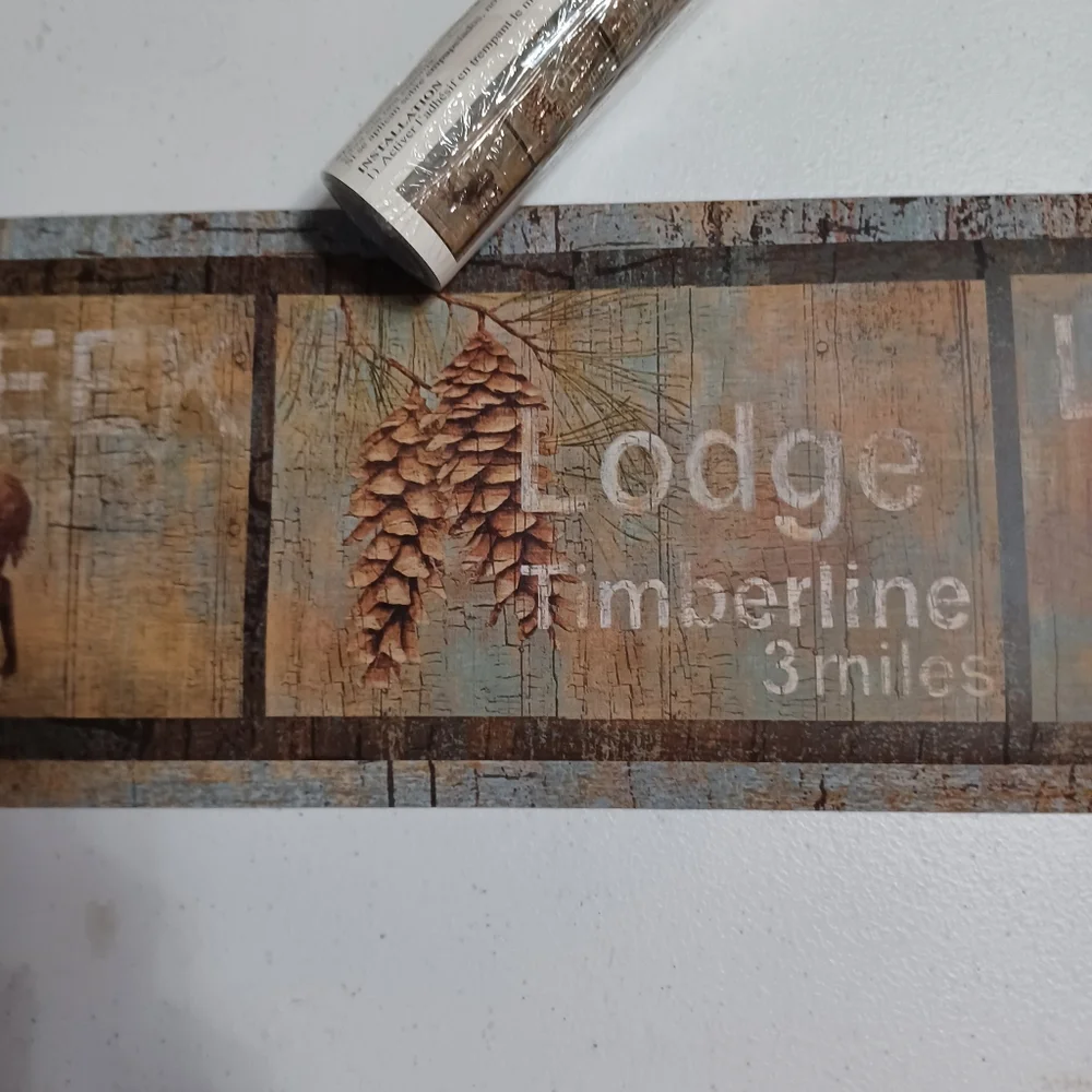 Wallpaper Border Slate Lake Trail Lodge Rustic